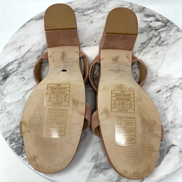 Anthropologie Soludos Ines Suede Block Heel Sandals 10 Bohemian Minimalist Chic - Picture 8 of 15